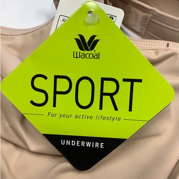 Wacoal Womens 42DD Sand Simone Sport Underwire Bra Full Coverage Workout K3-1 - Picture 8 of 11